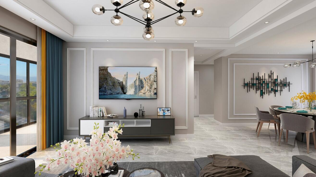 國貿(mào)商城·同悅現(xiàn)代風 多以色彩、象牙白等為主色調(diào)