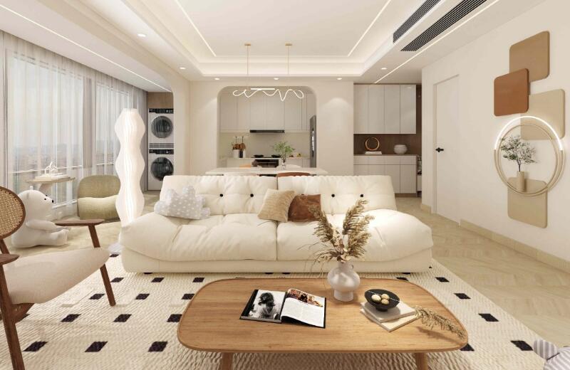 國貿(mào)金海岸 109㎡奶油風(fēng)格